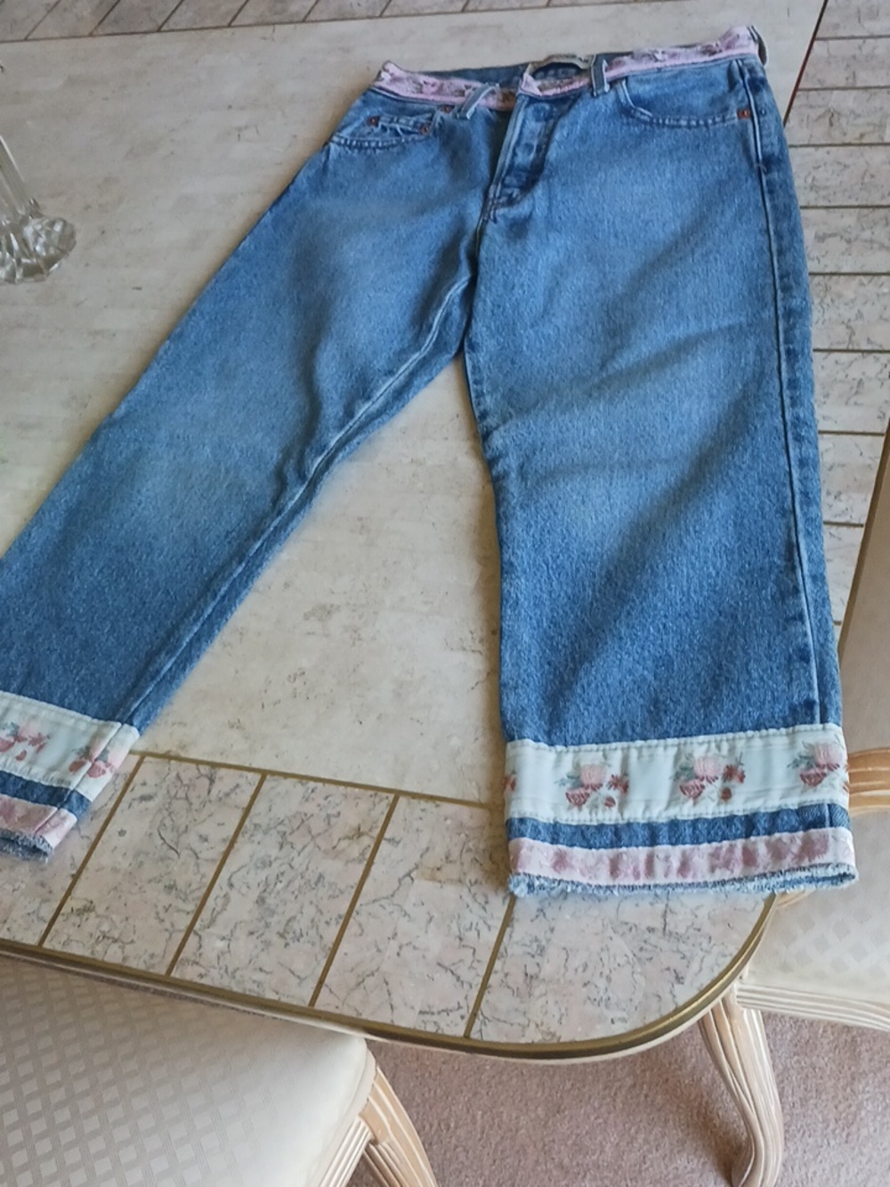 VINTAGE JEANS  Brand'"LONDONJEANS" sz 2, waist embroidery,NEW PAIR